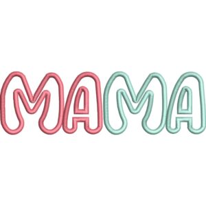 Diseño de Bordado “MAMÁ en Aplicación” – 5 Tamaños
