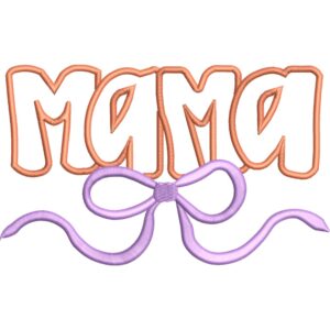 Diseño de Bordado “MAMÁ en Aplicación”3 – 5 Tamaños