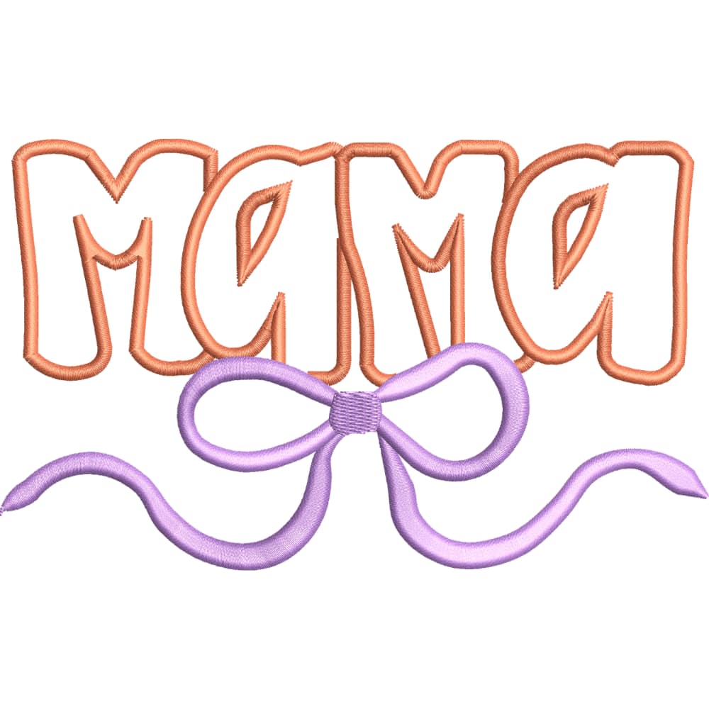 Diseño de Bordado “MAMÁ en Aplicación”3 – 5 Tamaños