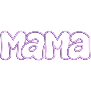 Diseño de Bordado “MAMÁ en Aplicación”5 – 5 Tamaños