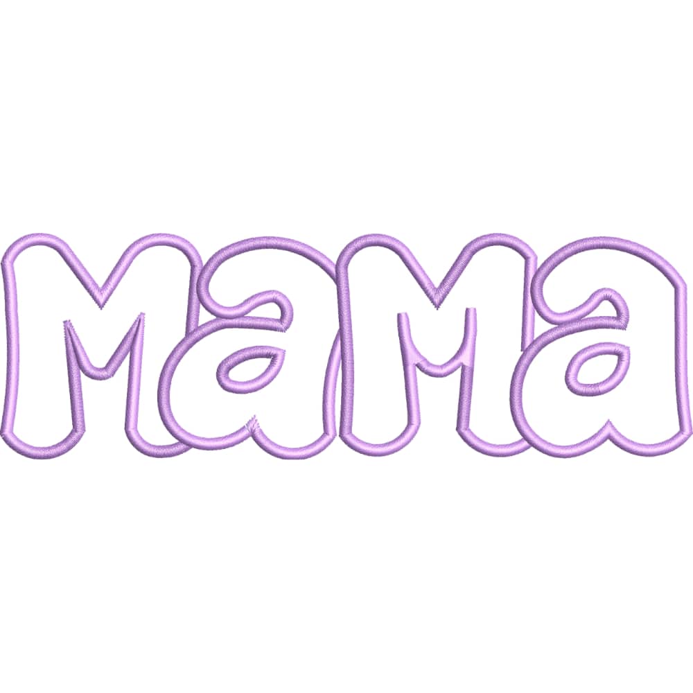 Diseño de Bordado “MAMÁ en Aplicación”5 – 5 Tamaños
