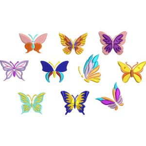 Pack de 10 matrices de mariposas – Archivos de bordado digital (4 tamaños) | Diseños pequeños y delicados