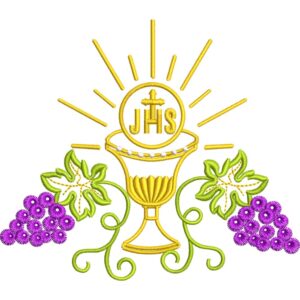 Archivo de Bordado Religioso – Copa con Uvas y JHS (4 tamaños)