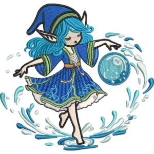 ✨ Archivo de Bordado Hada del Agua Mágica – Diseño Fantasía Infantil