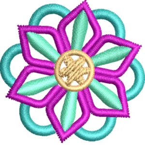 Matriz de Bordado Flor Geométrica Pequeña, 3 Tamaños, Diseño Minimalista, Descarga Instantánea