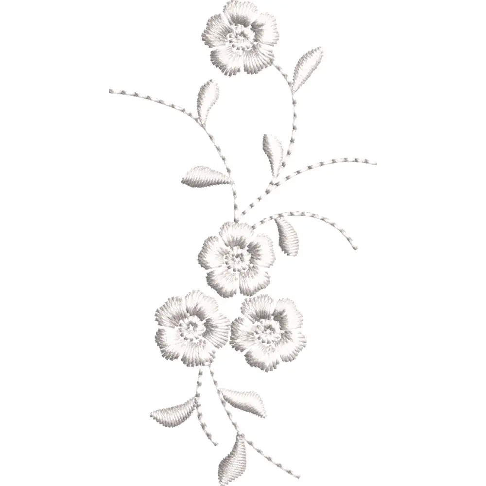 Matriz de Bordado Floral Delicada 5 Tamaños, Diseño Elegante de Flores, Descarga Instantánea
