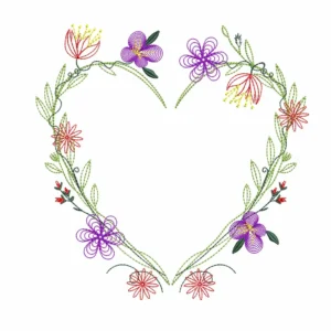 Marco Floral en Forma de Corazón – Archivo de Bordado Digital Elegante4
