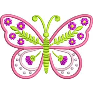 🦋 Archivo de Bordado Mariposa Floral Encantada – Diseño Delicado y Colorido