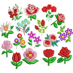 Pack Matrices de Bordado Flores Pequeñas 2, x15 Diseños, Mini Flores, Descarga Instantánea