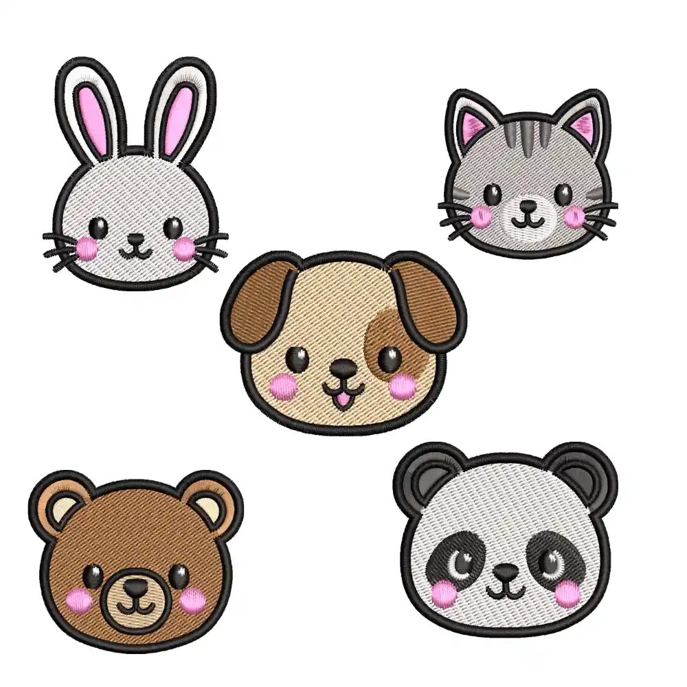 Matrices de bordado, Pack de Caritas Kawaii para Bordado a Máquina